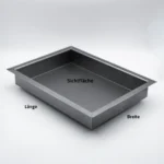 Blechwanne mit umlaufenden Kragen und Gehrung