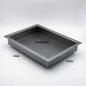 Blechwanne mit umlaufenden Kragen und Gehrung